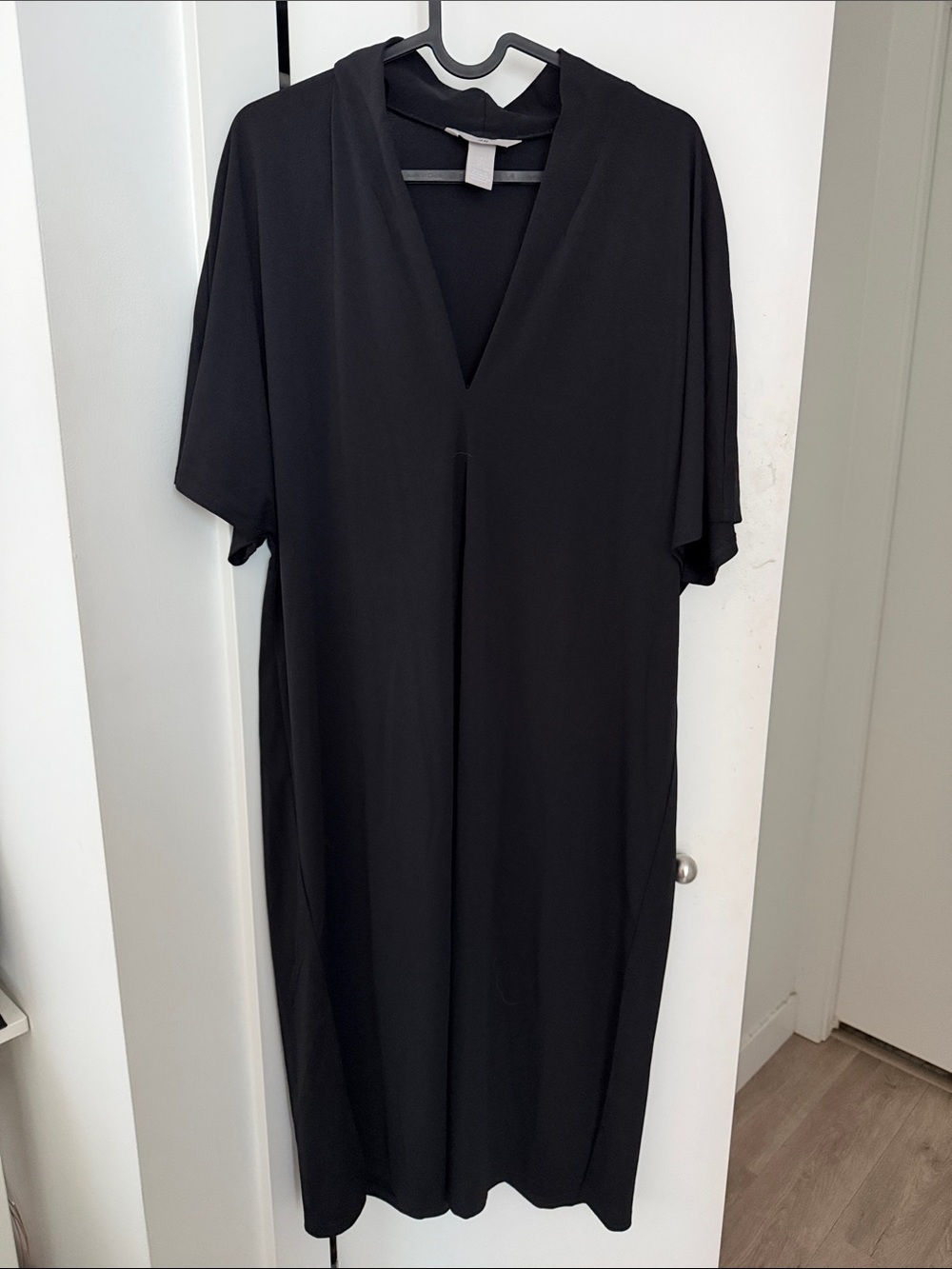 H&M Black V-Neck Midi Dress
